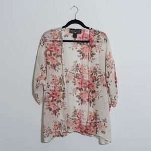 Floral Open Cardigan